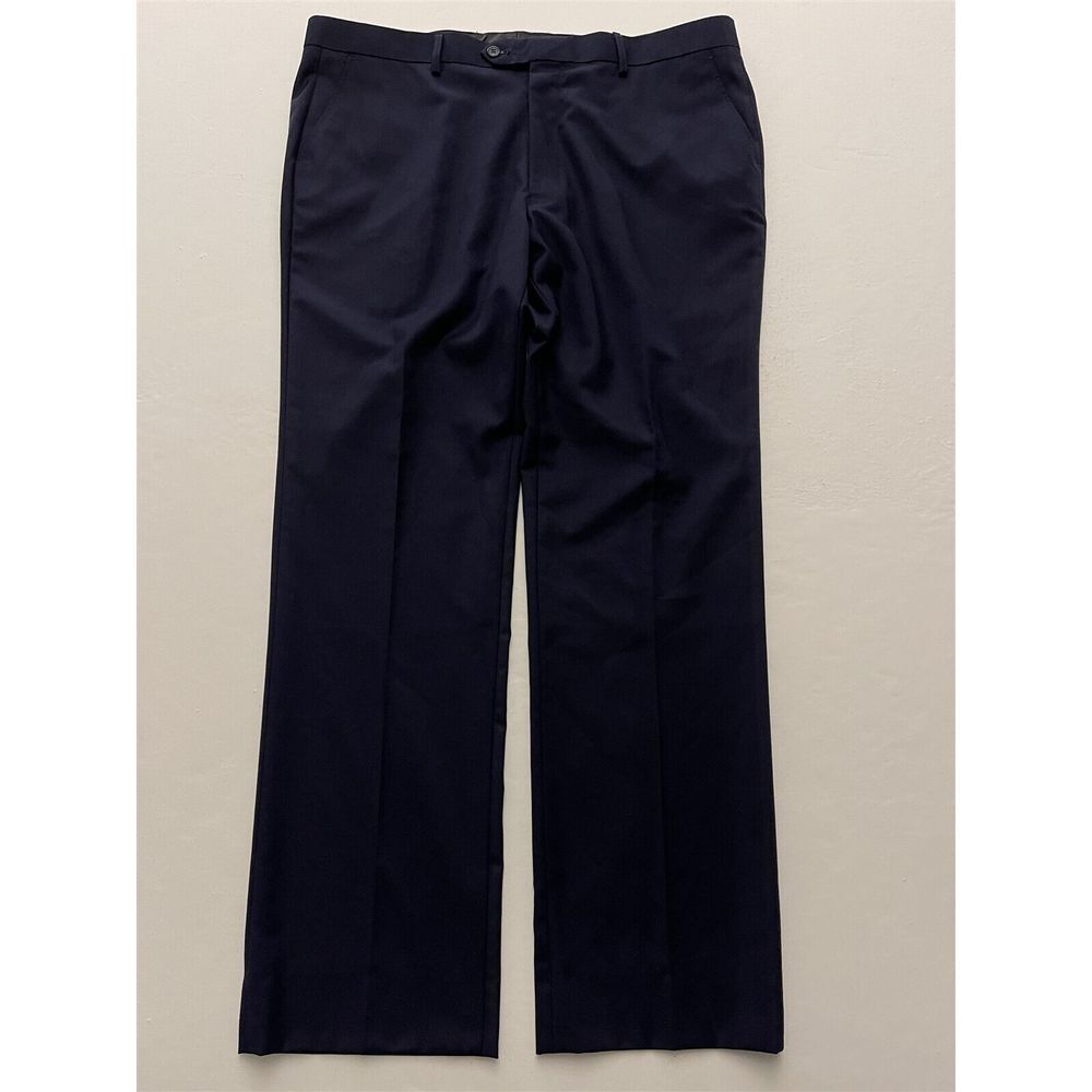 NWT Lorenzo Bruno 39 x‎ 32 Blue Twill Flat Front Casual Dress Pants